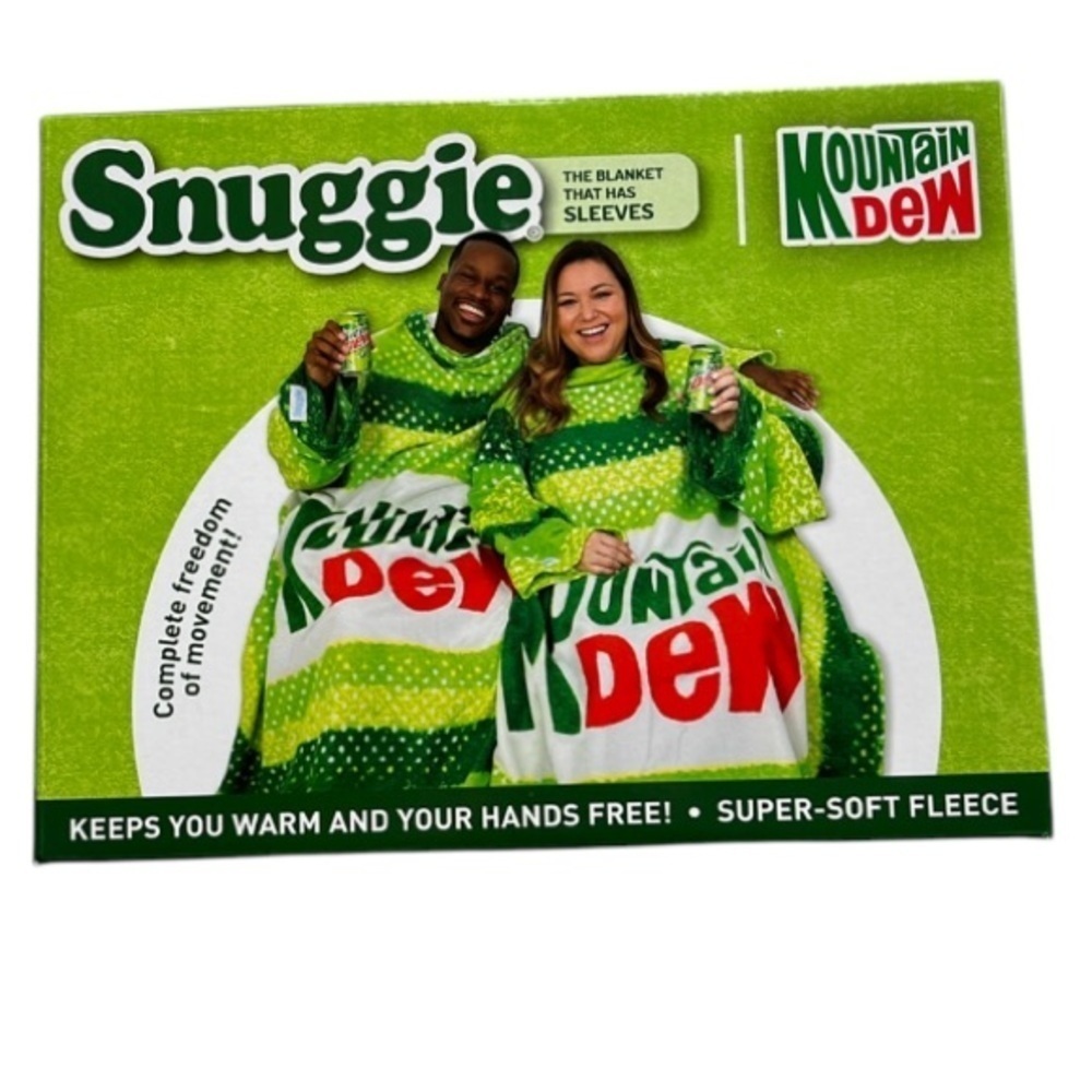 🆕 Snuggie Retro Mountain Dew Wearable Blanket Green